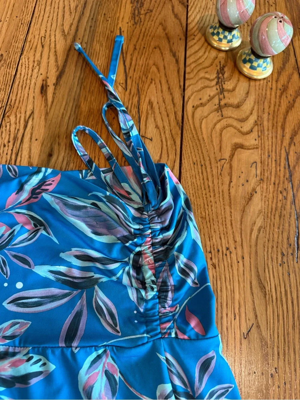 Reel Legends Teal Floral Performance Dress SZ M